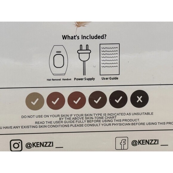 Kenzzi The Premium Hair Removal Handset Body & Face At Home IPL Hair Removal - Picture 5 of 13